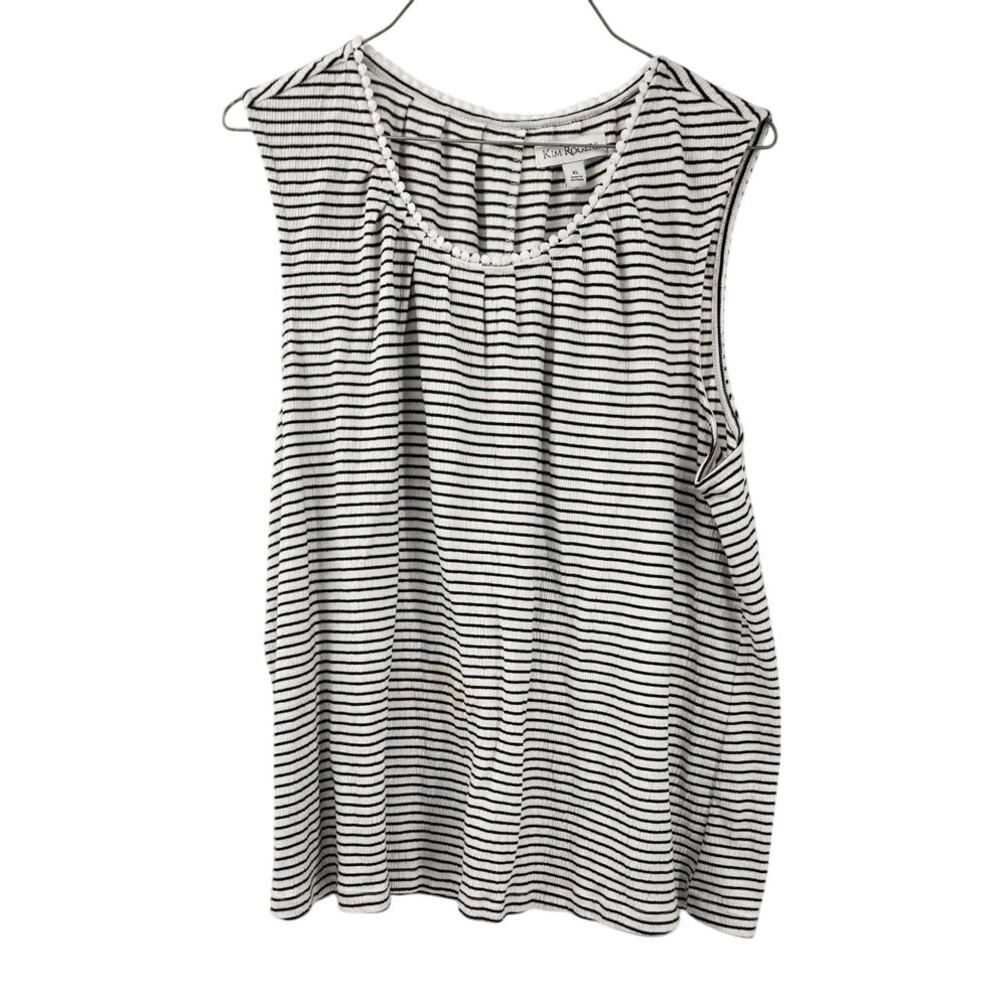KIM ROGERS Striped Sleeveless Tank Top Womens Size Extra Large XL